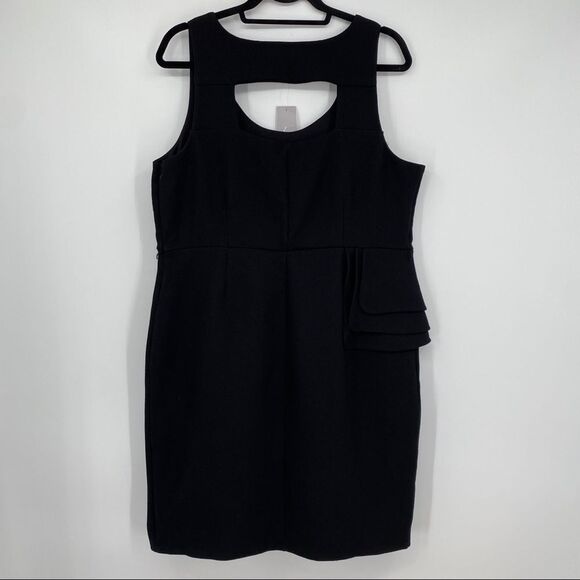 NWT Lane Bryant Asymmetric Peplum Tiered Hem Open Back Sleeveless Dress - Picture 8 of 14